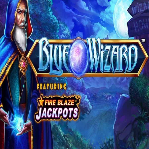 Blue Wizard Fire Blaze Jackpots slot icon by Rarestone Gaming, available at Wild Fortune Casino